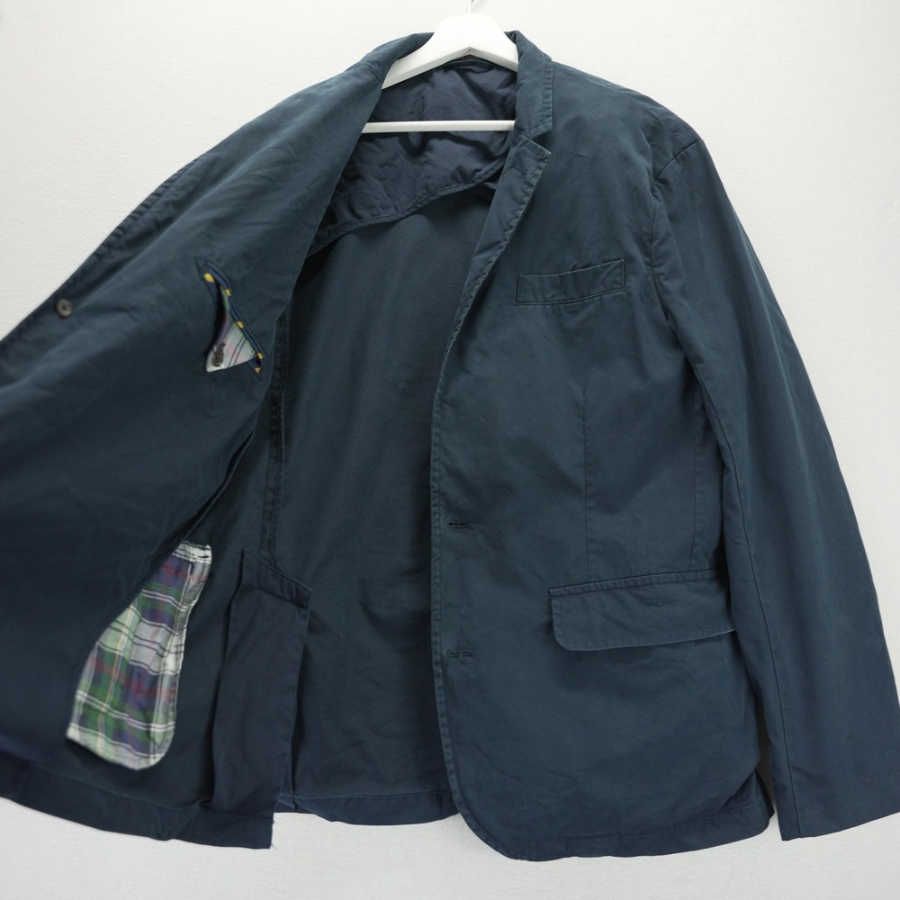 Polo Ralph Lauren Mens Navy Blue Pima Cotton Unstructured Blazer Sport Coat L